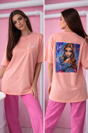 Przejdź do produktu T-shirt LALU - pudrowy róż